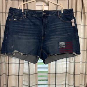 Old Navy Dark Blue Jean Shorts with Flag Detail